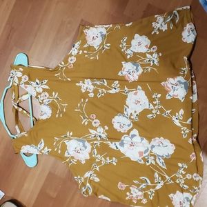 Maurices Mustard Floral Tank Top